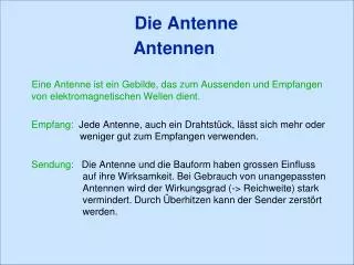 die antenne antennen
