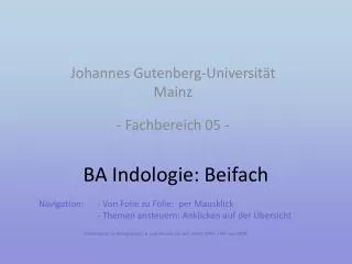 ba indologie beifach
