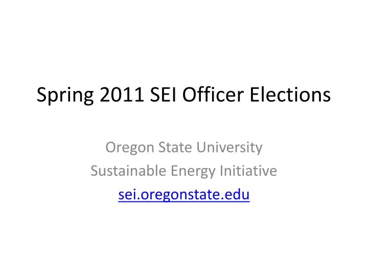 spring 2011 sei officer elections