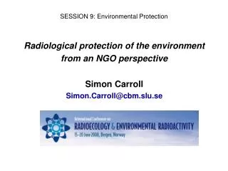 SESSION 9: Environmental Protection