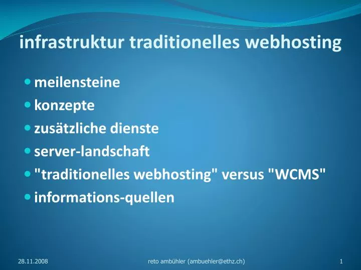 infrastruktur traditionelles webhosting
