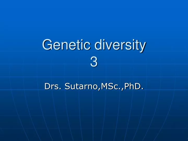genetic diversity 3
