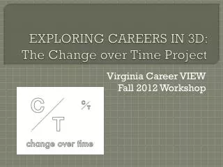 EXPLORING CAREERS IN 3D: The Change over Time Project
