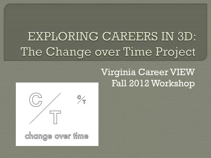 exploring careers in 3d the change over time project