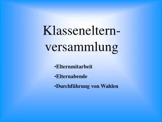 klasseneltern versammlung