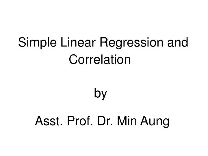 simple linear regression and