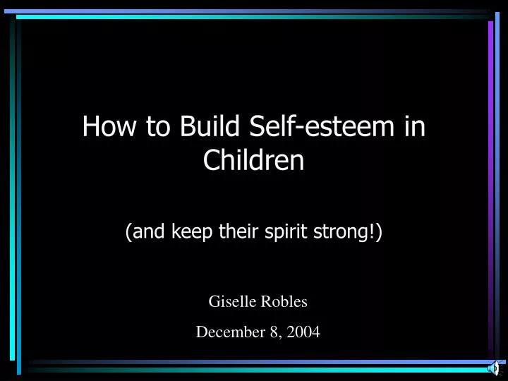 how to build self esteem in children