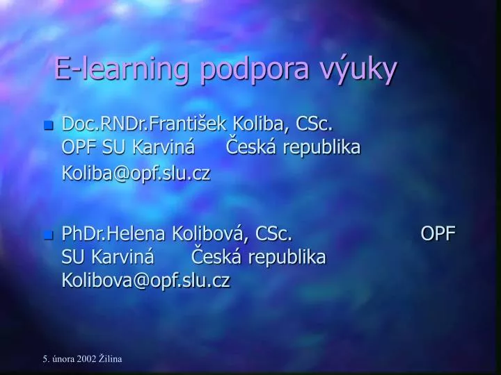 e learning podpora v uky