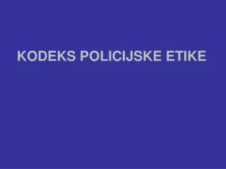 kodeks policijske etike