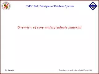 Overview of core undergraduate material