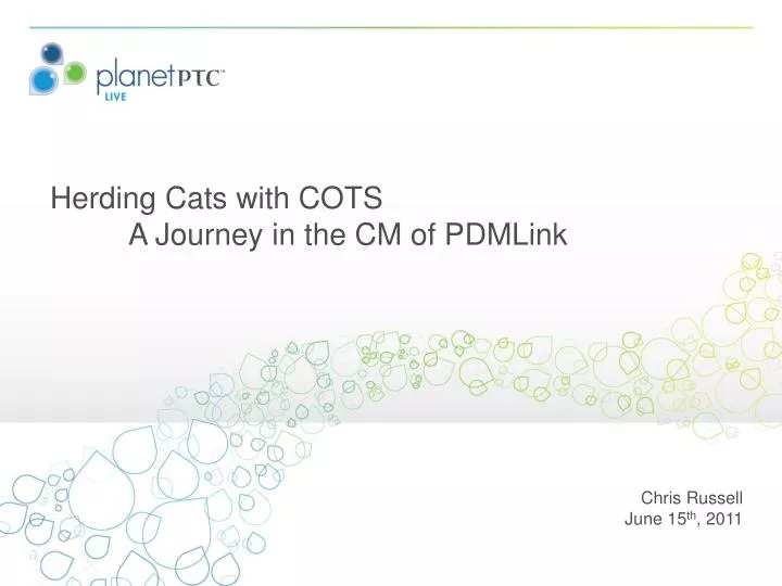 herding cats with cots a journey in the cm of pdmlink