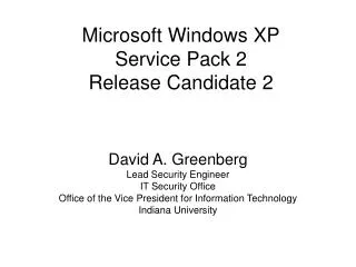 Microsoft Windows XP Service Pack 2 Release Candidate 2