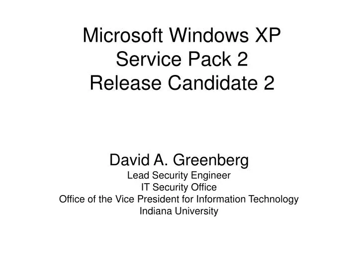 microsoft windows xp service pack 2 release candidate 2