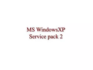 ms windowsxp service pack 2