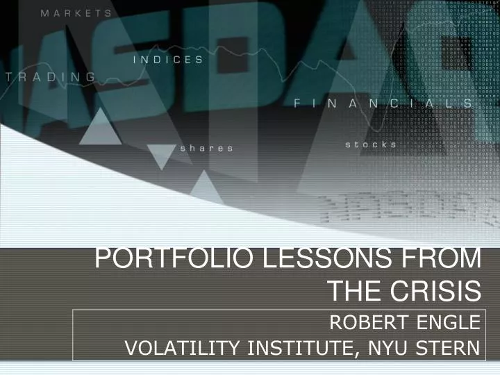 portfolio lessons from the crisis