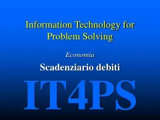 information technology for problem solving