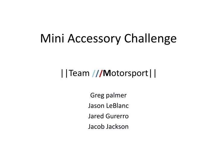 mini accessory challenge