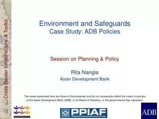Environment and Safeguards Case Study: ADB Policies
