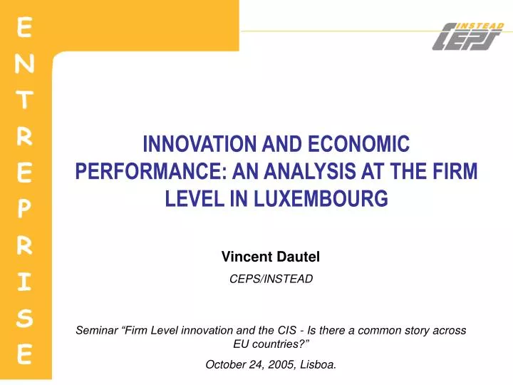 innovation and economic performance an analysis at the firm level in luxembourg