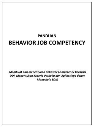 panduan behavior job competency