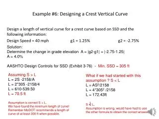 example 6 designing a crest vertical curve