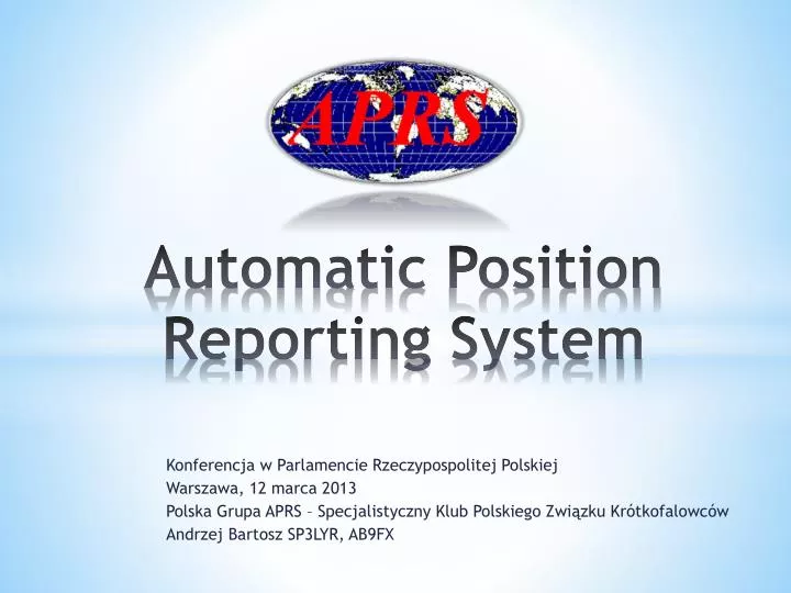 automatic position reporting system