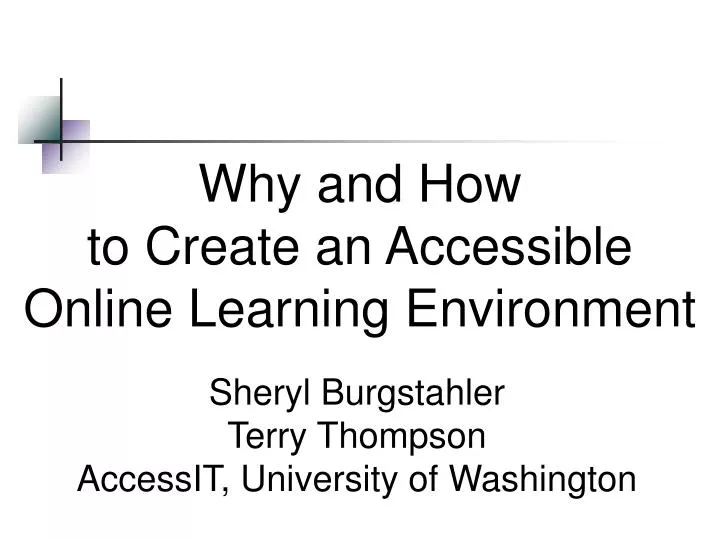 why and how to create an accessible online learning environment