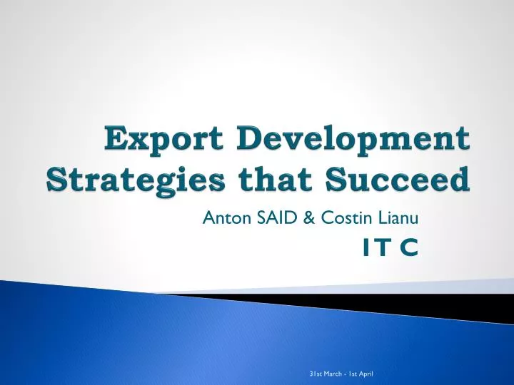 export development strategies that succeed