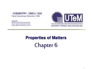 Properties of Matters