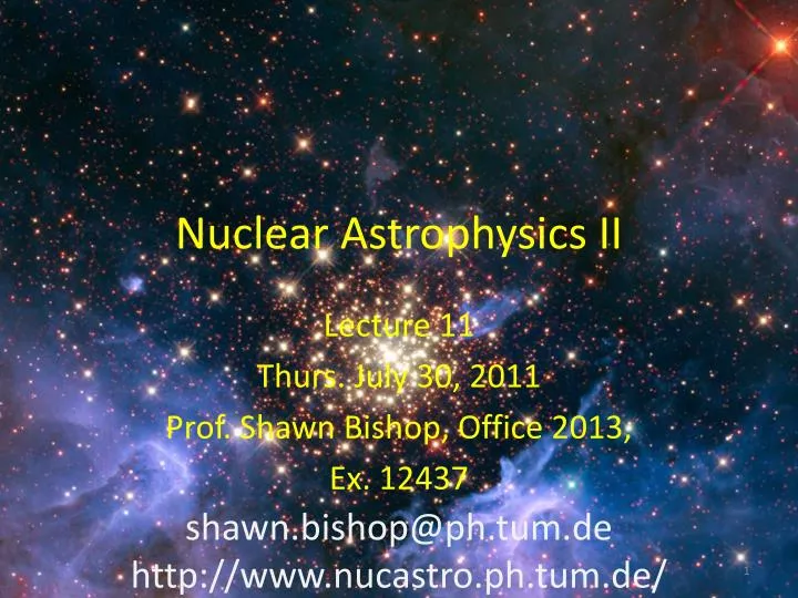 nuclear astrophysics ii