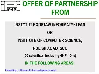 OFFER OF PARTNERSHIP FROM