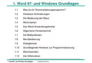 1 word 97 und windows grundlagen