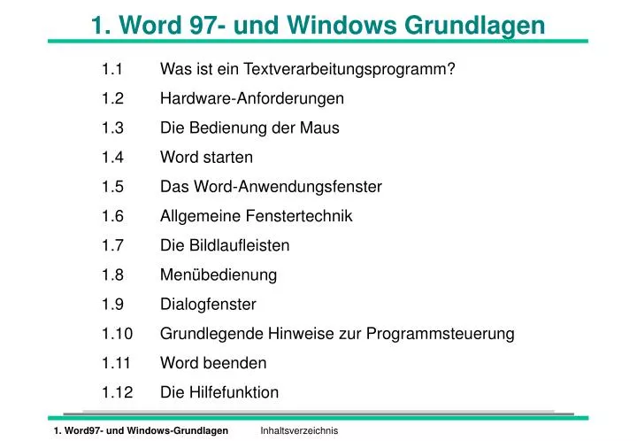 1 word 97 und windows grundlagen