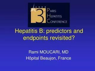 Hepatitis B: predictors and endpoints revisited?