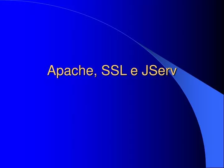 apache ssl e jserv