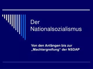 der nationalsozialismus