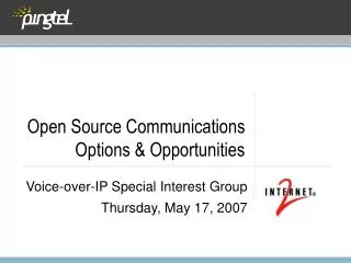 Open Source Communications Options &amp; Opportunities