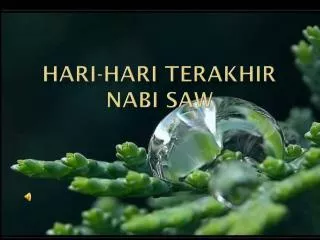 hari hari terakhir nabi saw