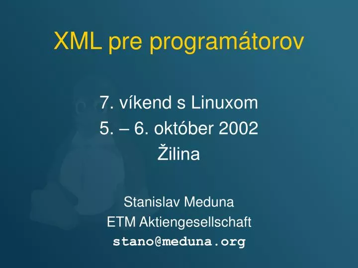 xml pre program torov