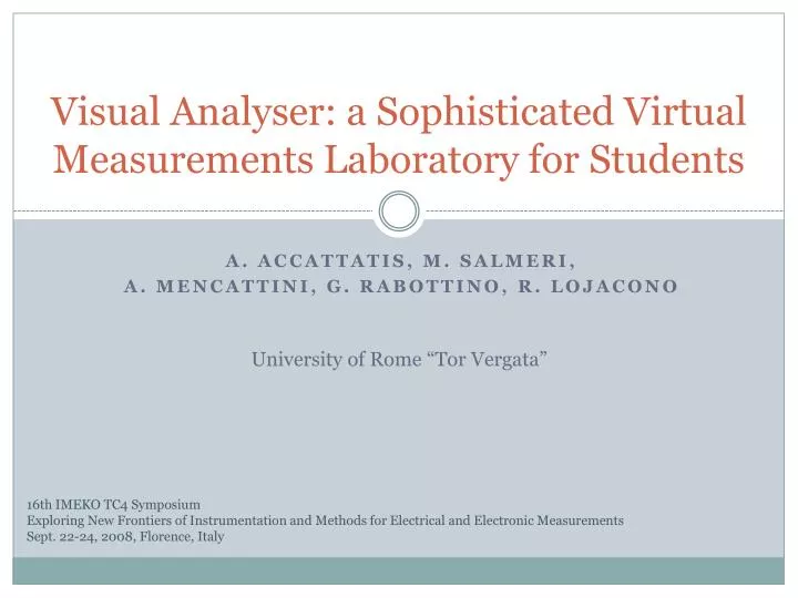 visual analyser a sophisticated virtual measurements laboratory for students