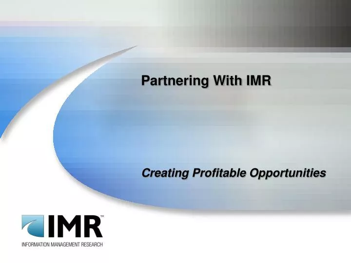 partnering with imr