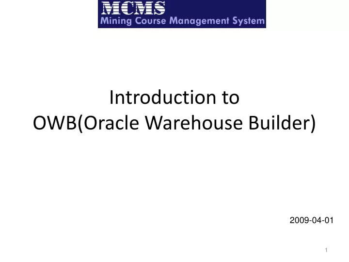 introduction to owb oracle warehouse builder