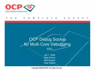 OCP Debug Socket for Multi-Core Debugging