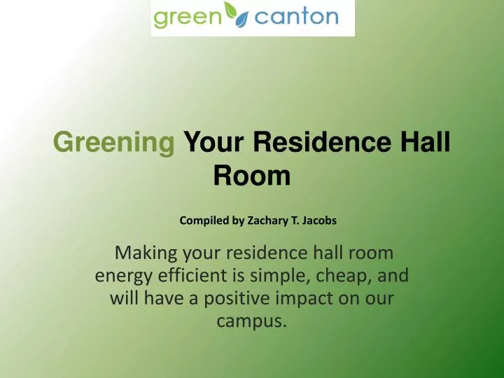 greening your residence hall room