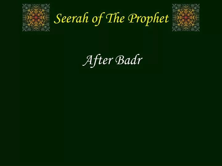 seerah of the prophet