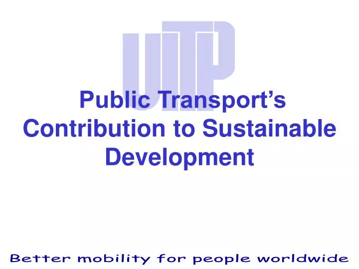 public transport s contribution to sustainable development