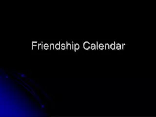 Friendship Calendar