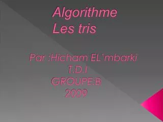 algorithme les tris