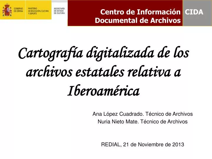 cartograf a digitalizada de los archivos estatales relativa a iberoam rica
