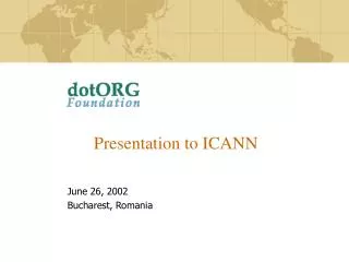 Presentation to ICANN